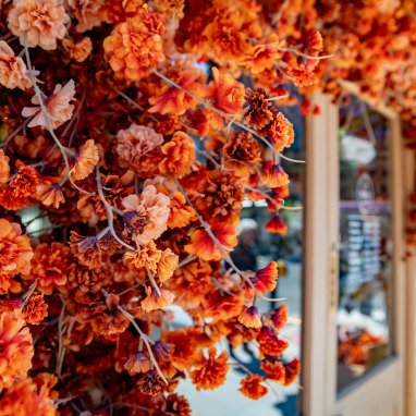 orange cherry blossom decor