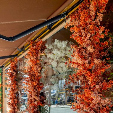 orange cherry blossom decor