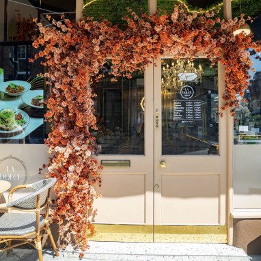 orange cherry blossom decor