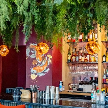 artificial greenery ceiling