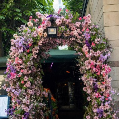 artificial floral arch for entrance