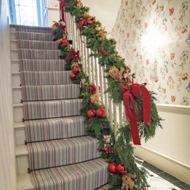 professional  Christmas decor London  staircase
