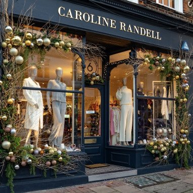 professional  Christmas decor London for window shop front