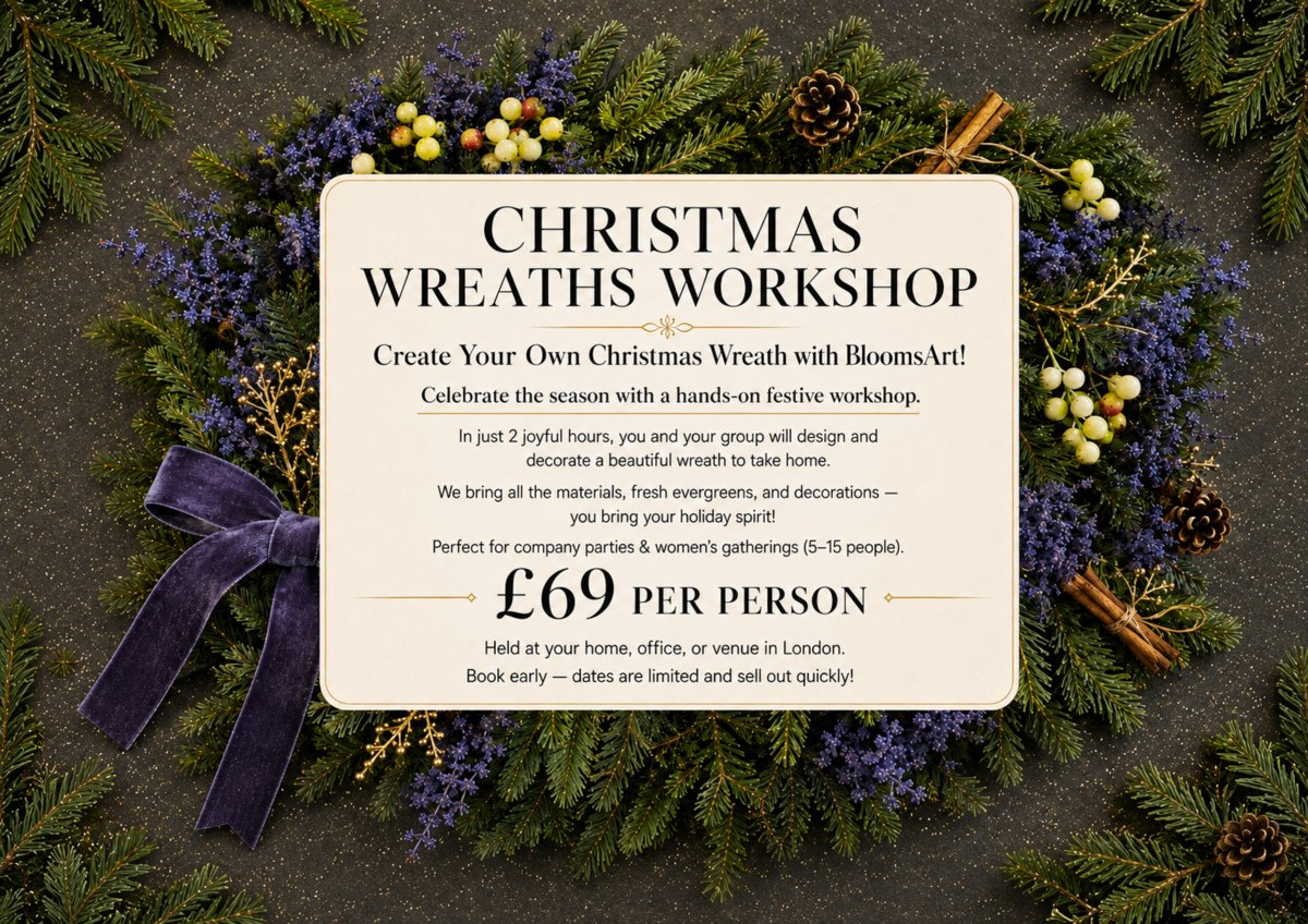 Christmas Wreath Workshop A4 Landscape Print